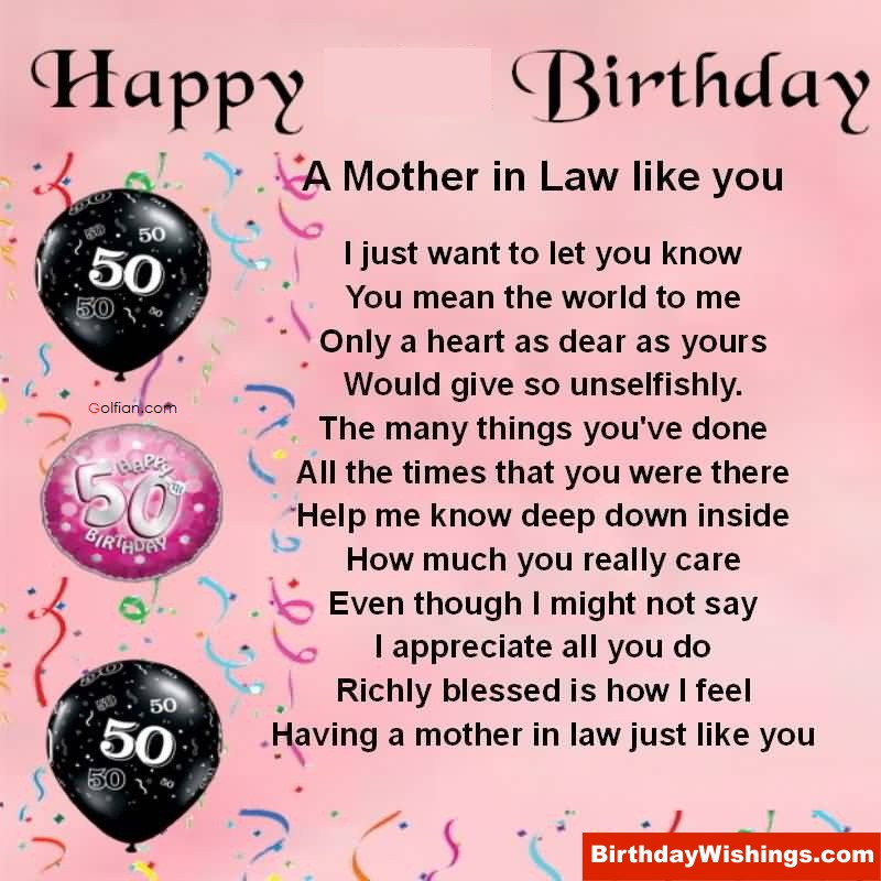 Birthday Poem For Mother in Law