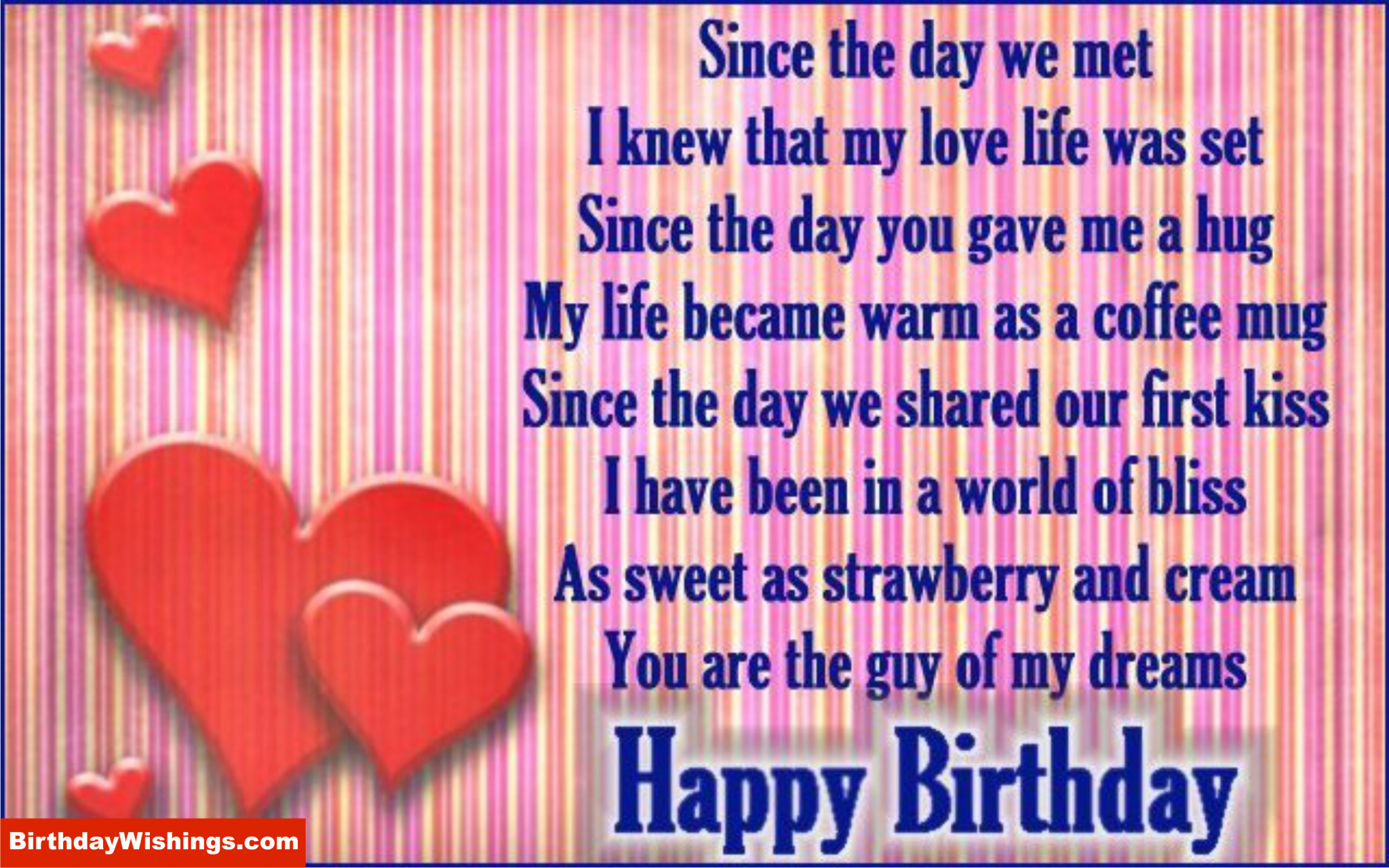 Romantic Birthday Poem For Boy Friend