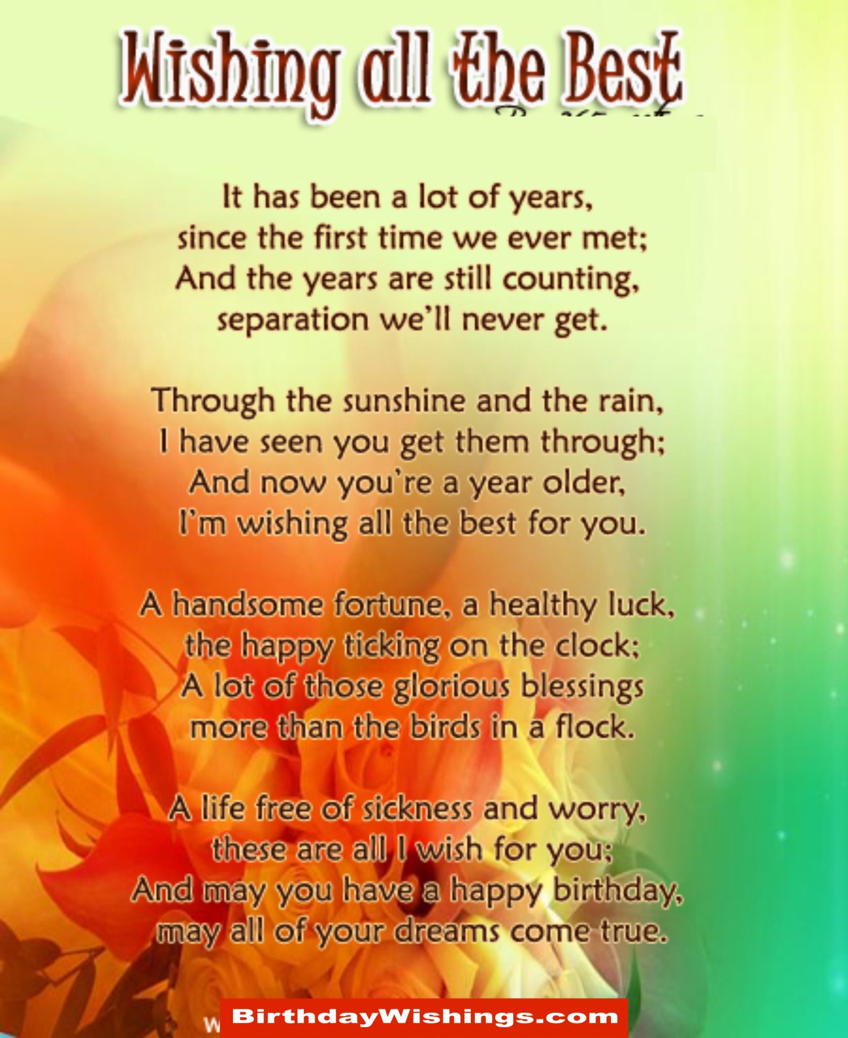 Nice Birthday Wishes Poem