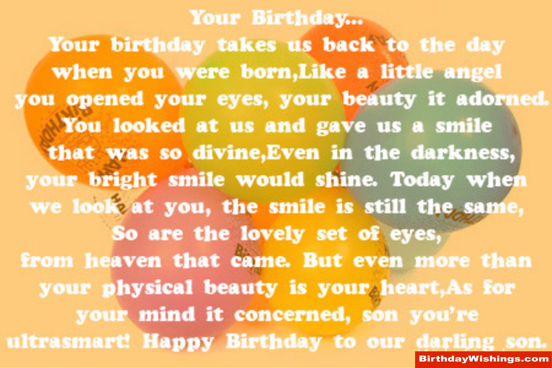 Lovely Son Birthday Poem