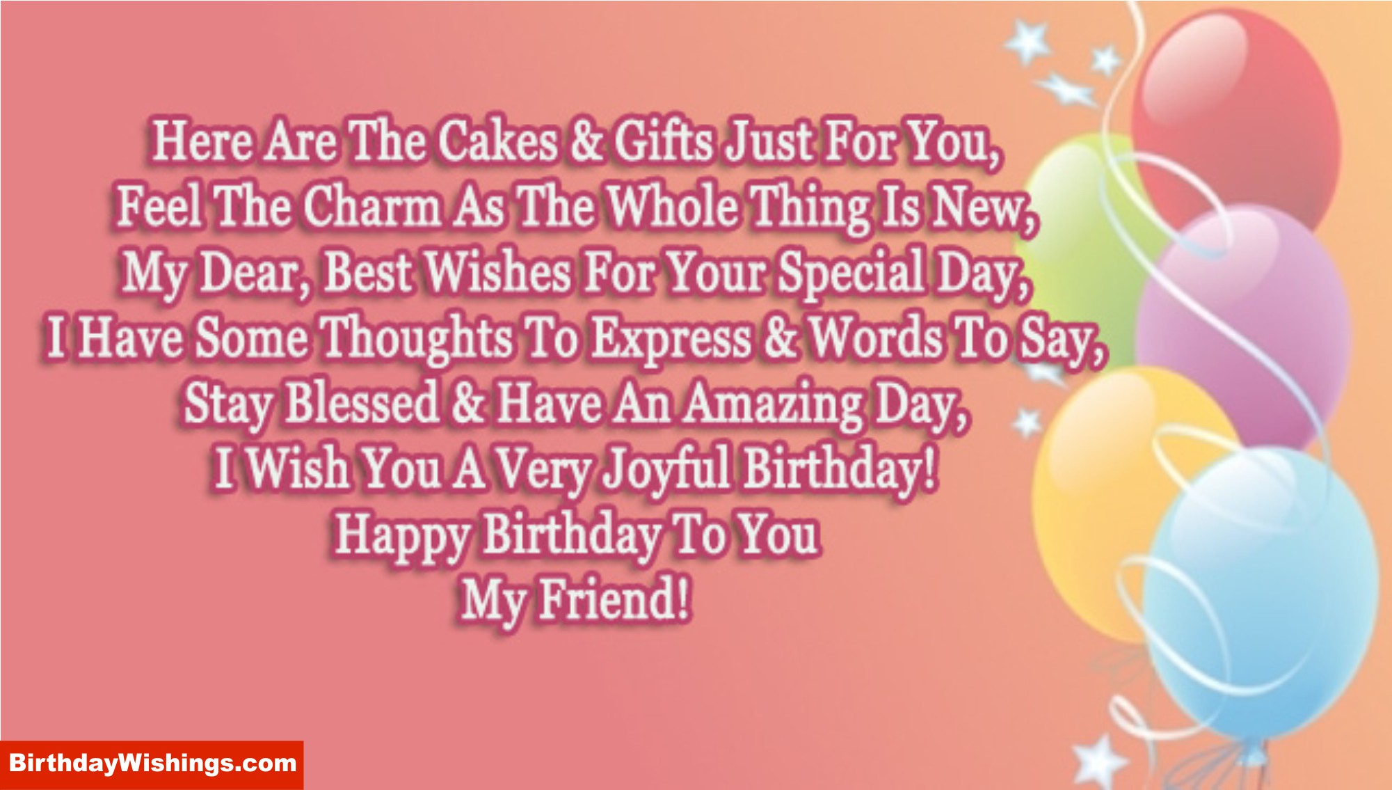 Special Friend Birthday Poem
