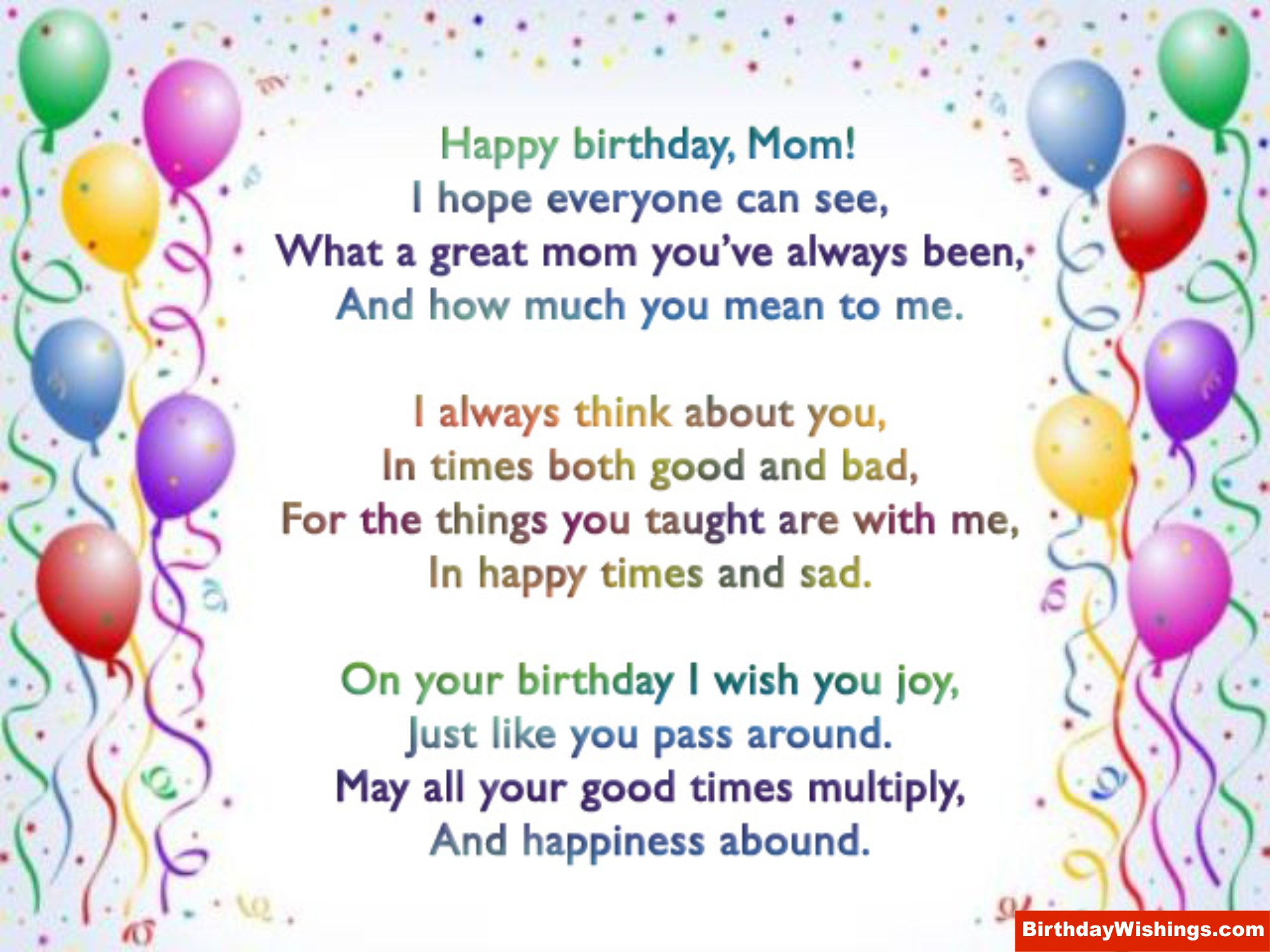 Mom's Birthday Poem
