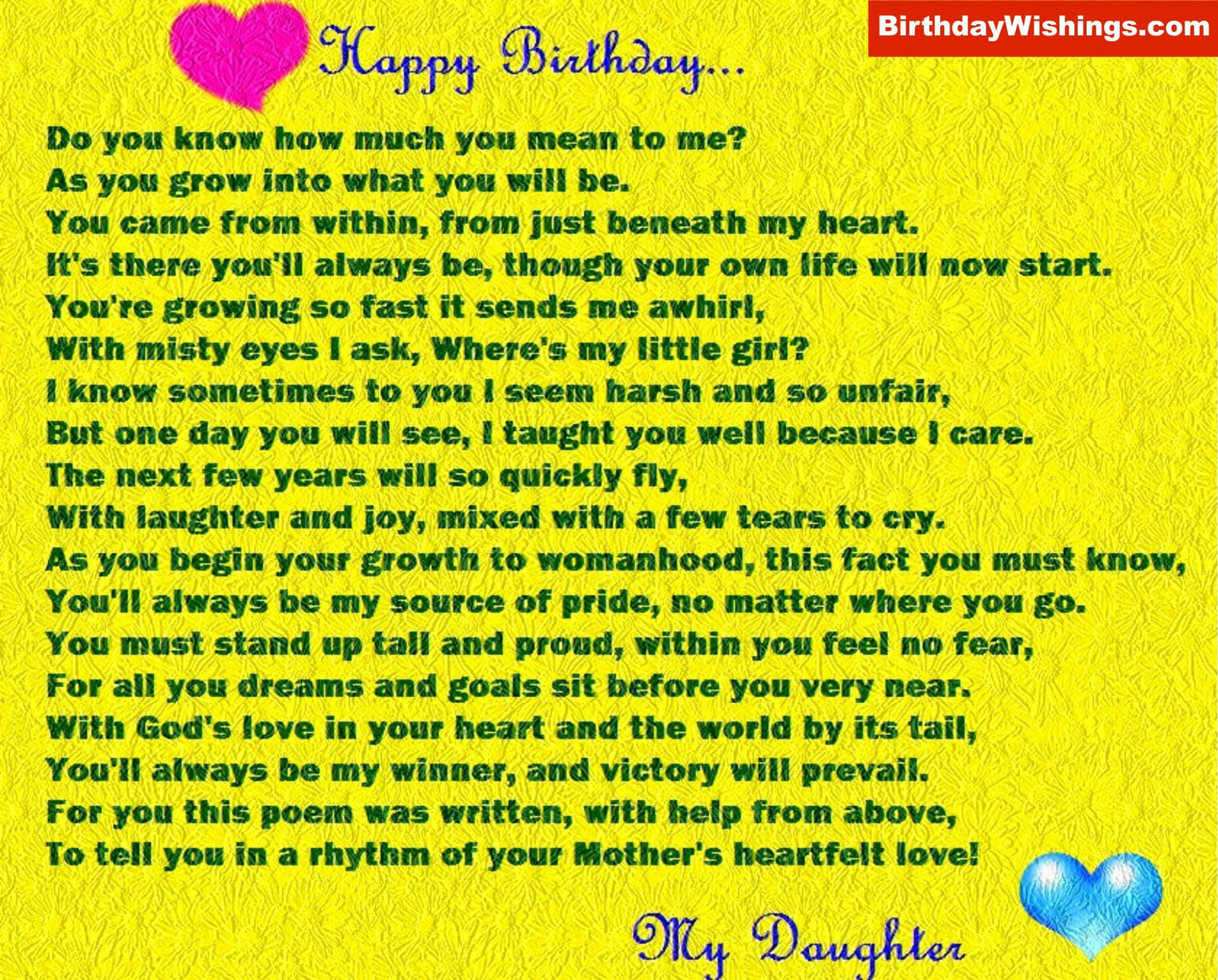 Daughter's Birthday Poem