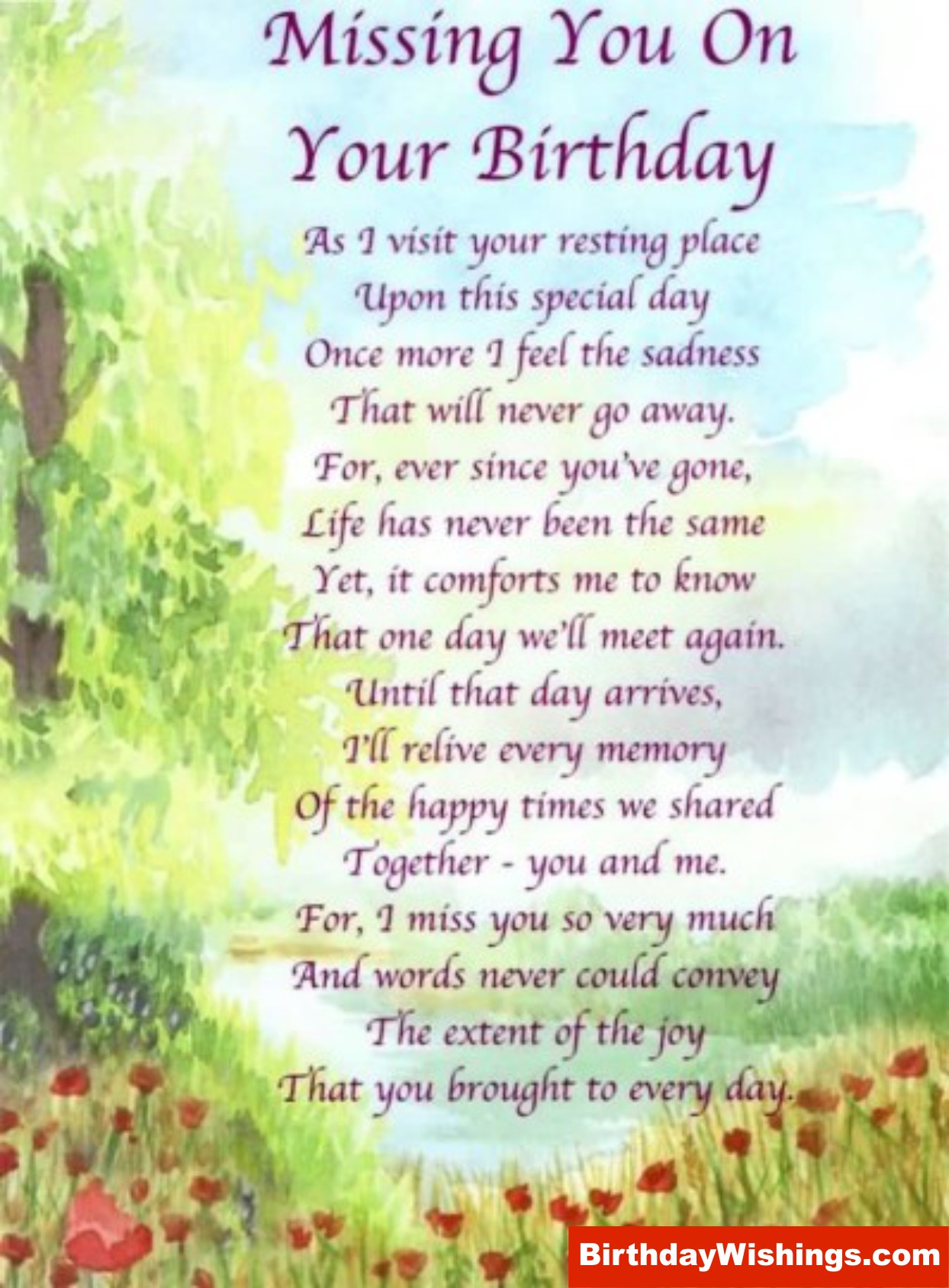 Missing You On Your Birthday