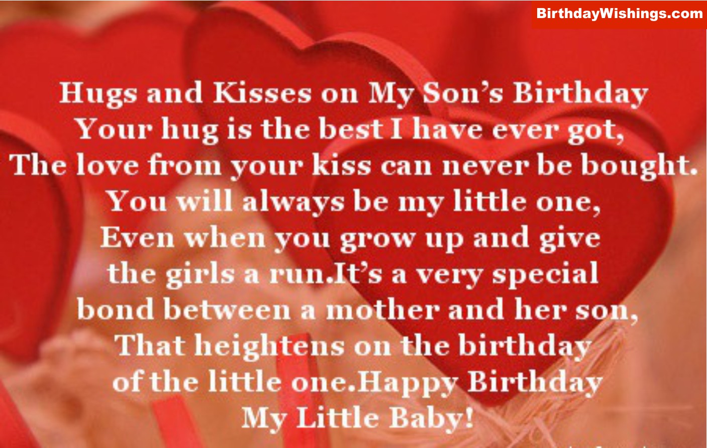Hugs & Kisses on My Son's Birthday